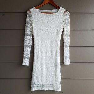 NEW White Lace Bodycon Dress Size S; like XS - S